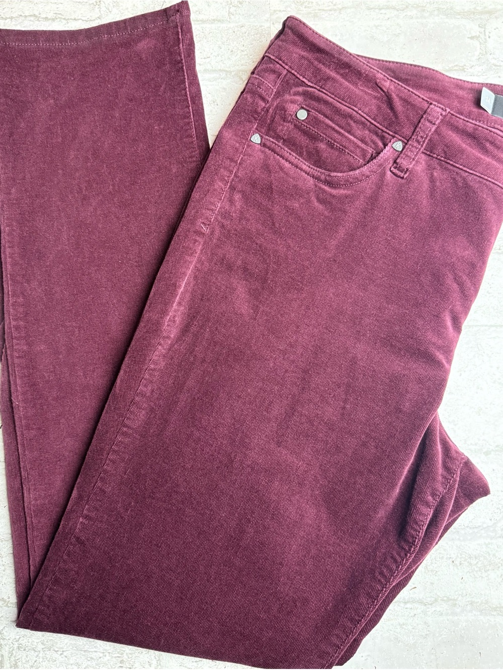 Kut from the Kloth Catherine Boyfriend Corduroy Pants Burgundy Women 14 Stretch😍